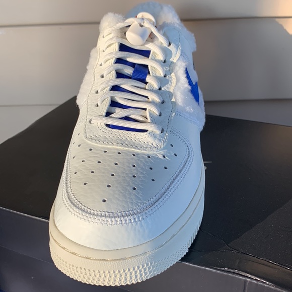 Nike Air Force 1 '07 Women’s Coconut Milk/Campfire Orange/Racer Blue Sneakers - Picture 4 of 9